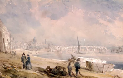 El Támesis en marea baja y el Puente Blackfriars, Londres, 1847