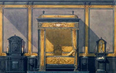Diseño de dormitorio de estilo renacentista
