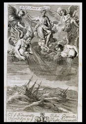 Júpiter lanza una tormenta sobre el océano, ilustración del Libro 1 Parte 6 Capítulo 16 de 