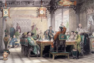 Cena en la Casa de un Mandarín, China, 1843