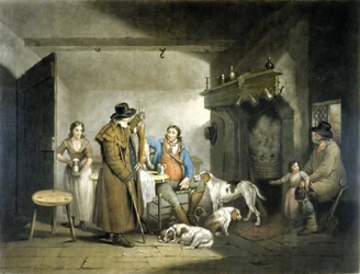 Dentro de una taberna rural, grabado por William Ward