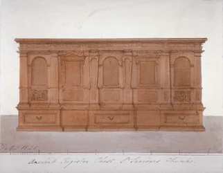 Cofre de Registro Antiguo de la Catedral de Southwark, Londres, 1825