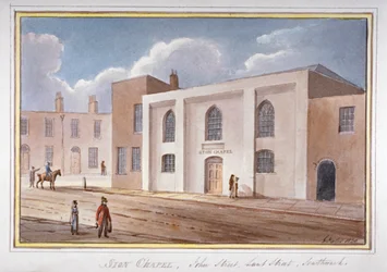 Vista de la Capilla de Sion en John Street, Southwark, Londres