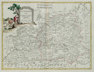 Extremadura y Castilla la Nueva, grabado por G. Zuliani tomado del Tomo I del Nuevo Atlas publicado en Venecia en 1776 por Antonio Zatta, Colección Privada
