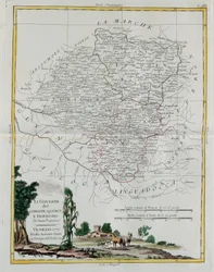 Gobernaciones de Limosín, Quercy y Périgord, grabado por G. Zuliani tomado del Tomo I del Nuevo Atlas publicado en Venecia en 1776 por Antonio Zatta, Colección Privada