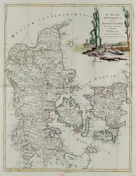 Reino de Dinamarca con el Ducado de Slesvik, grabado por G. Zuliani del "Atlas Más Nuevo" publicado en Venecia en 1781 por Antonio Zatta, Colección Privada