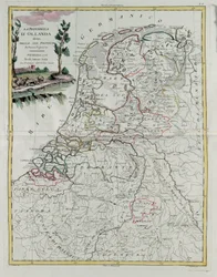 La República de Holanda dividida en sus provincias, grabado por G. Zuliani tomado del Tomo I del Nuevo Atlas publicado en Venecia en 1776 por Antonio Zatta, Colección Privada