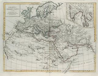 Mundo conocido por los antiguos, grabado por G. Zuliani tomado del Tomo IV del Nuevo Atlas publicado en Venecia en 1785 por Antonio Zatta, Colección Privada