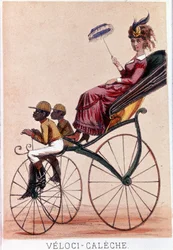 Velocycalèche. Litografía de Darlinghe según Gosthiaux