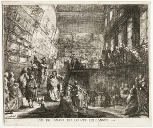 Vista del Salón en el Louvre en el año 1753