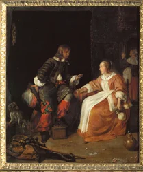 Dama y oficial (óleo sobre lienzo)