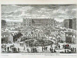 Vista del Chateau de Versailles desde el lado del estanque - por Perelle, finales del siglo XVII
