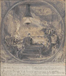 Visita del rey Christian VII a la Real Academia Francesa de Arte en París, 8 de noviembre de 1768