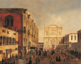 Dux de Venecia y Signoria en la Iglesia de San Rocco, en el Día del Santo