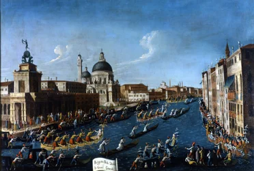 Venecia, la regata de mujeres en el Gran Canal. Pintura de Gabriel Bella. Segunda mitad del siglo XVIII. Venecia, Raccolta Querini - Stampalia