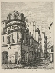 Grabados del Viejo París: Antigua Escuela de Medicina, rue de la Bucherie