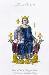 Figura de Carlos VI, grabado por Amedee Peree, de 