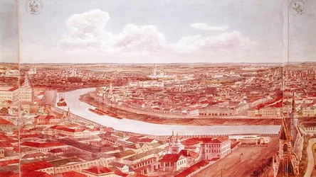 Panorama de Moscú, representando el río Moskva, 1819