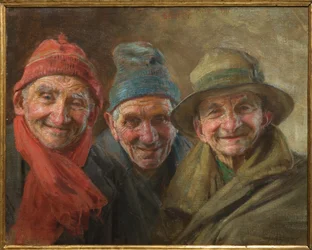 Tres amigos 1917 (óleo sobre lienzo)