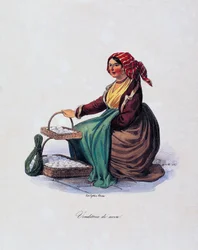 Vendedor de huevos, por Gaetano Dura (1805-1878), Italia