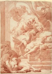 Ulises ante Circe, Mercurio detrás