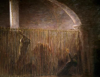 Parisina, pintura de Gaetano Previati (1852-1920), escena final del acto IV de la ópera homónima de Pietro Mascagni (1863-1945), óleo sobre lienzo