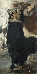 La esposa del artista como bailarina turca
