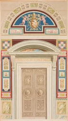 Puerta, marco y luneta de Loggia XIII