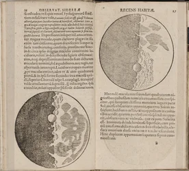 Hoja del libro Sidereus Nuncius Mensajero Sideral de Galileo Galilei, 1610