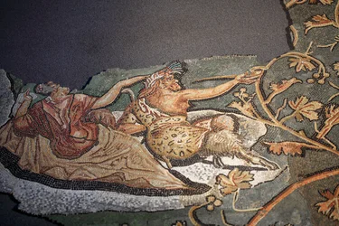 Mosaico que representa el castigo de Licurgo