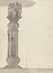 Dibujo de una columna de Ekvera