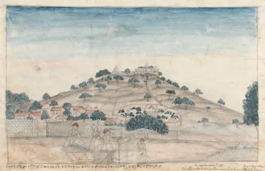 Vista de Parbati, una colina cerca de Poona ocupada por templos frecuentados por el Peshwa