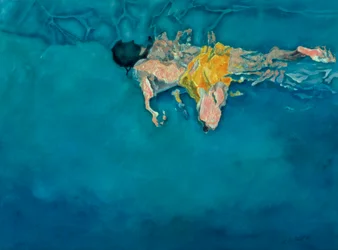 Nadador en amarillo, 1990