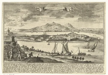 Vista de Schenkenschans
Ciudades y asentamientos en la República de los Países Bajos (título de la serie)
Thooneel der Steden ende Sterckten van 
