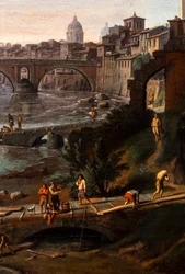 Roma, Isla Tiberina, hacia 1691/1700 (Óleo sobre lienzo)