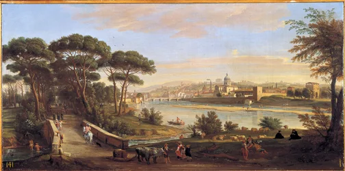 Vista del Oltrarno de Florencia desde las Cascine