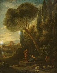 Paisaje clásico con figuras