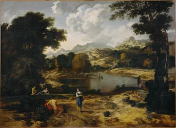 Paisaje heroico con figuras (pintura sobre lienzo)