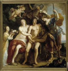 Hércules, Onfalia y Minerva