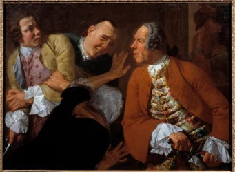 La pelea entre caballeros
