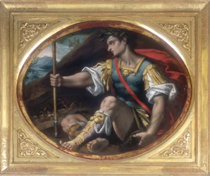Líder con laureles sosteniendo una lanza, obra de Gaspare Venturini, conservada en la Galleria Estense en Módena