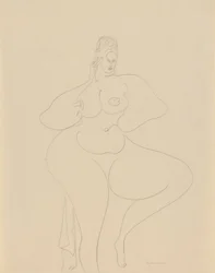 (Bailarina desnuda con drapeado)