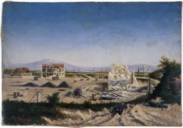 Le Fort de Vanves, durante la guerra de 1870, hacia 1870 (óleo sobre lienzo)