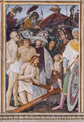 Cristo rezando ante la Cruz, detalle de "La vida y la Pasión de Cristo"