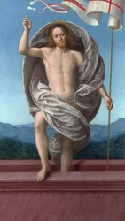 Cristo resucitando de la tumba
