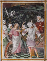Jesús ante el rey Herodes, detalle de "La vida y la pasión de Cristo"