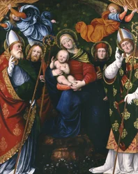 Madonna, Niño y Santos, 1516