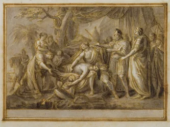 Aquiles lamentando la muerte de Patroclo, 1760-63