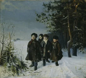 Regreso de la escuela, 1884