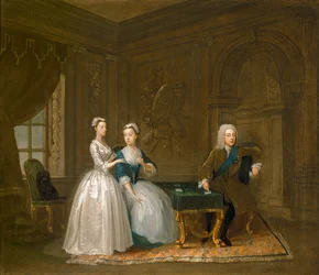 Retrato de John Montagu, su esposa y su hija menor (óleo sobre lienzo)